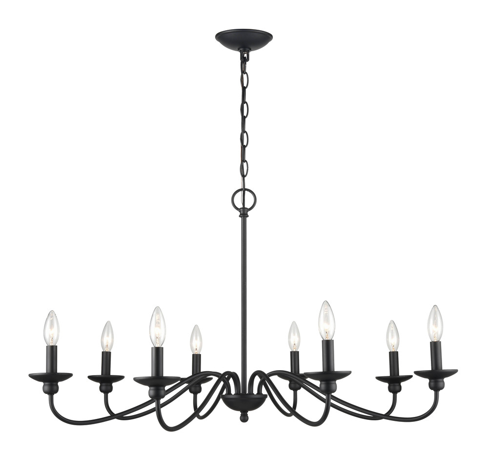 Delvona 8-Light Chandelier Ceiling Light Matte Black