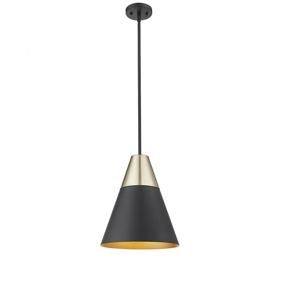 Annos 1-Light Pendant light Matte Black Modern Gold