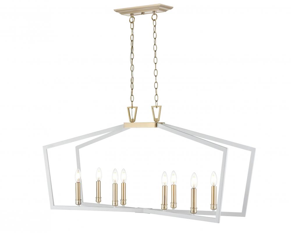 Lizabeth 8-Light Pendant Light Matte White/Modern Gold