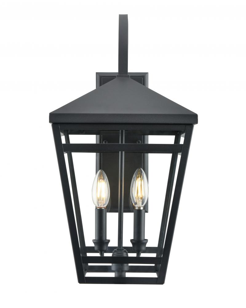 Seager 2-Light Outdoor Wall Sconce Textured Black