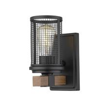 Millennium 3531-MB/WG - Mesa 1-Light Wall Sconce Matte Black/Wood Grain