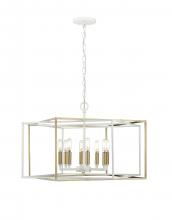 Millennium 22608-MW/VB - Lowe 8-Light Pendant Light Matte White/Vintage Brass