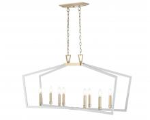 Millennium 4528-MW/MG - Lizabeth 8-Light Pendant Light Matte White/Modern Gold