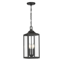 Millennium 402103-PBK - Halston 7.25" Wide 3-Light Outdoor Hanging Lantern