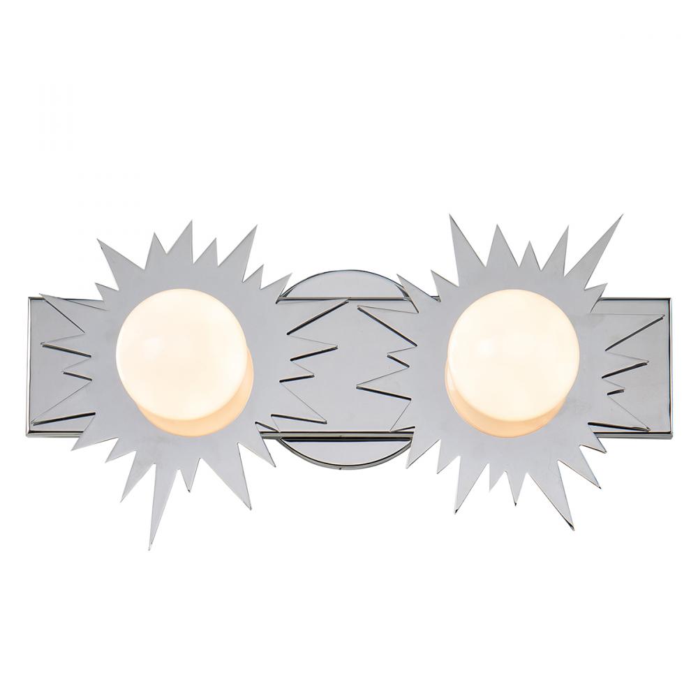 Soleil 2 Light Chrome Bath Vanity Light Star Shape