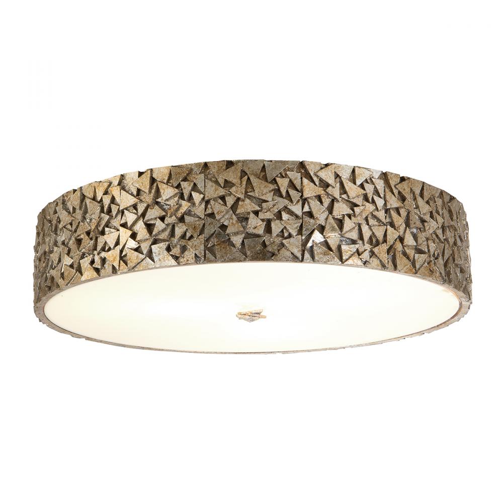 Mosaic 3 Light Flush Mount Mount in Silver