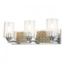 Lucas McKearn BB90587PC-3B2S - Arcadia 3 Light Bath Bar in Polished Chrome and Silver
