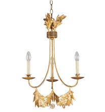 Lucas McKearn CH1159-3 - Sweet Olive French Rustic 3 Light Antiqued Gold Mini Chandelier