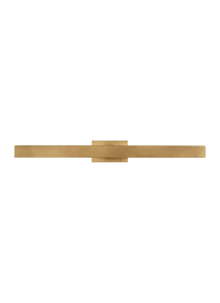 The Bau 24-inch Damp Rated 1-Light Integrated Dimmable LED Picture Light in Natural Brass