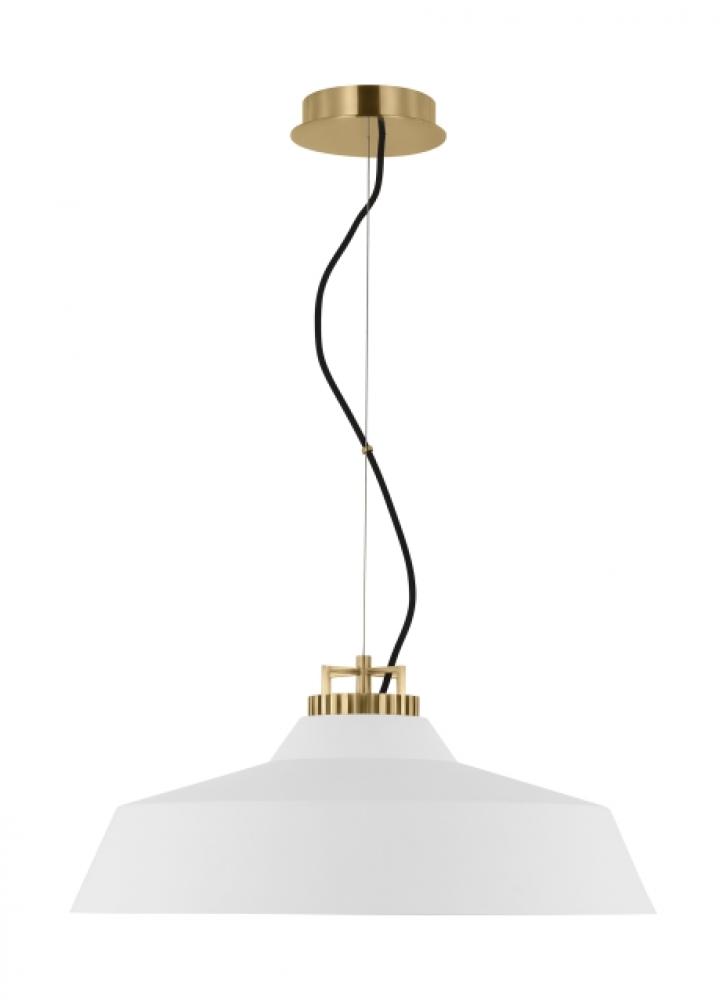 The Forge X-Large Short 1-Light Damp Rated Integrated Dimmable LED Ceiling Pendant in Natural Brass