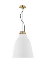 Visual Comfort & Co. Modern Collection SLPD12727WNB - The Forge Large Tall 1-Light Damp Rated Integrated Dimmable LED Ceiling Pendant in Natural Brass