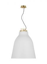 Visual Comfort & Co. Modern Collection SLPD12927WNB - The Forge X-Large Tall 1-Light Damp Rated Integrated Dimmable LED Ceiling Pendant in Natural Brass