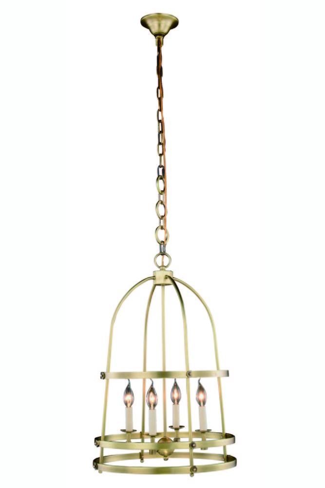 Baltic Collection Chandelier D:18 H:28 Lt:4 Burnished Brass Finish
