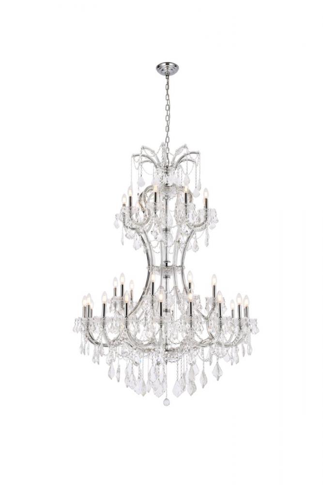 Maria Theresa 36 Light Chrome Chandelier Clear Royal Cut Crystal