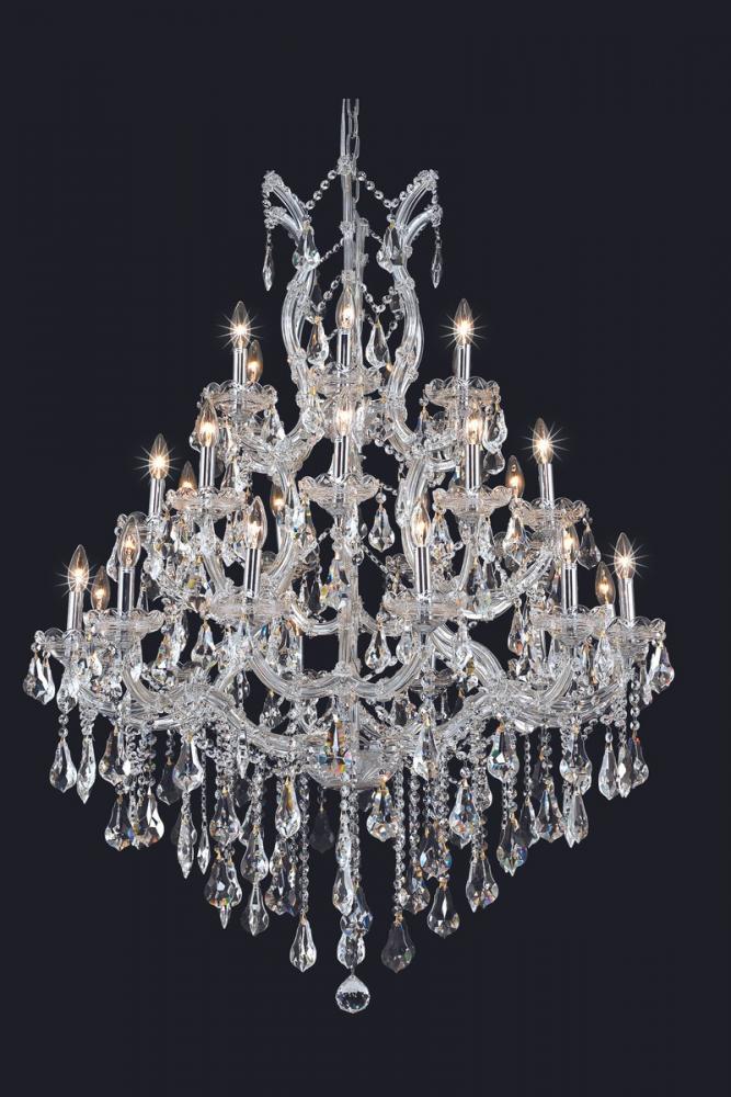 Maria Theresa 28 Light Chrome Chandelier Clear Royal Cut Crystal