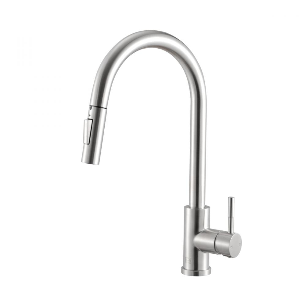 Kitchen Faucet 4 17/64" × 1‘ 4-5/32"  × 10 23/64" brushed nickel