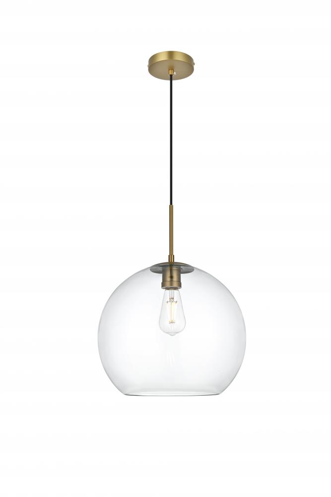 Baxter 14 Inch Pendant Clear Shade in Satin Gold