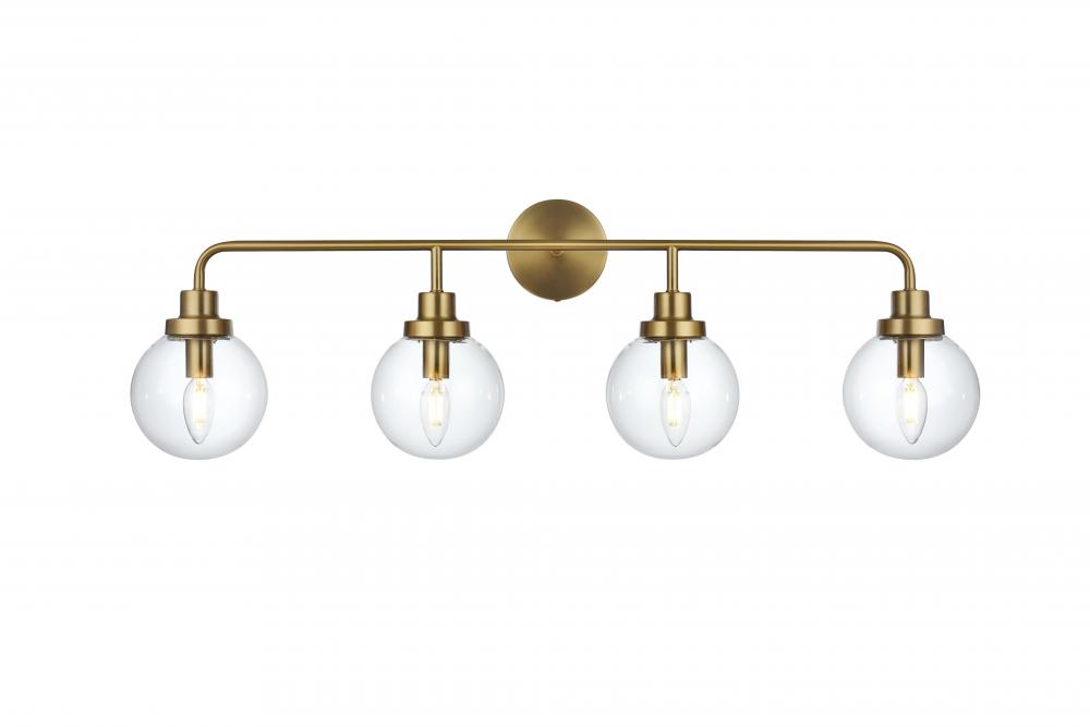 Hanson Wall Sconce L37.2"H11.7"E7.7" C/GL Satin Gold