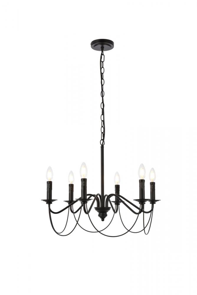 Westley 6 lights pendant in black