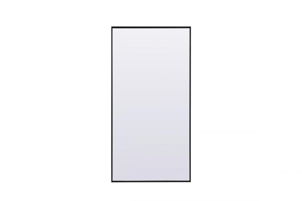 Metal Frame Rectangle Full Length Mirror 30x60 Inch in Black