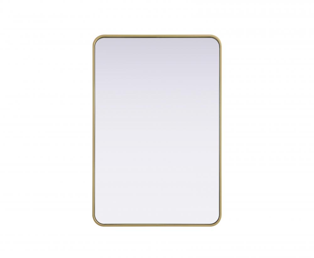 Contour Metal Rectangle Mirror 27x40 in Brass