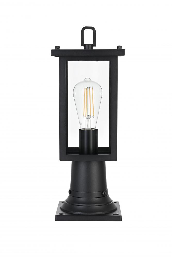 Outdoor Pole Light L6" W6" H16" L1 Black