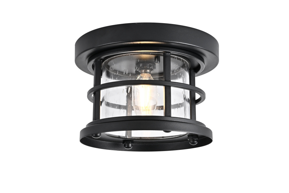 Carla 8 inch Outdoor Flush Mount in Black
