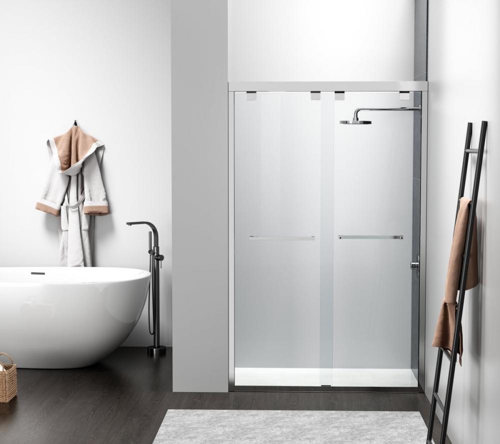 Semi-frameless Shower Door 48x76 Polished Chrome
