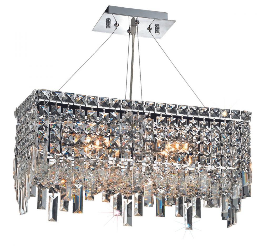 MaxIme 4 Light Chrome Chandelier Clear Royal Cut Crystal