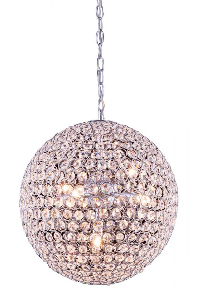 Cabaret 5 Light Chrome Pendant Clear Royal Cut Crystal