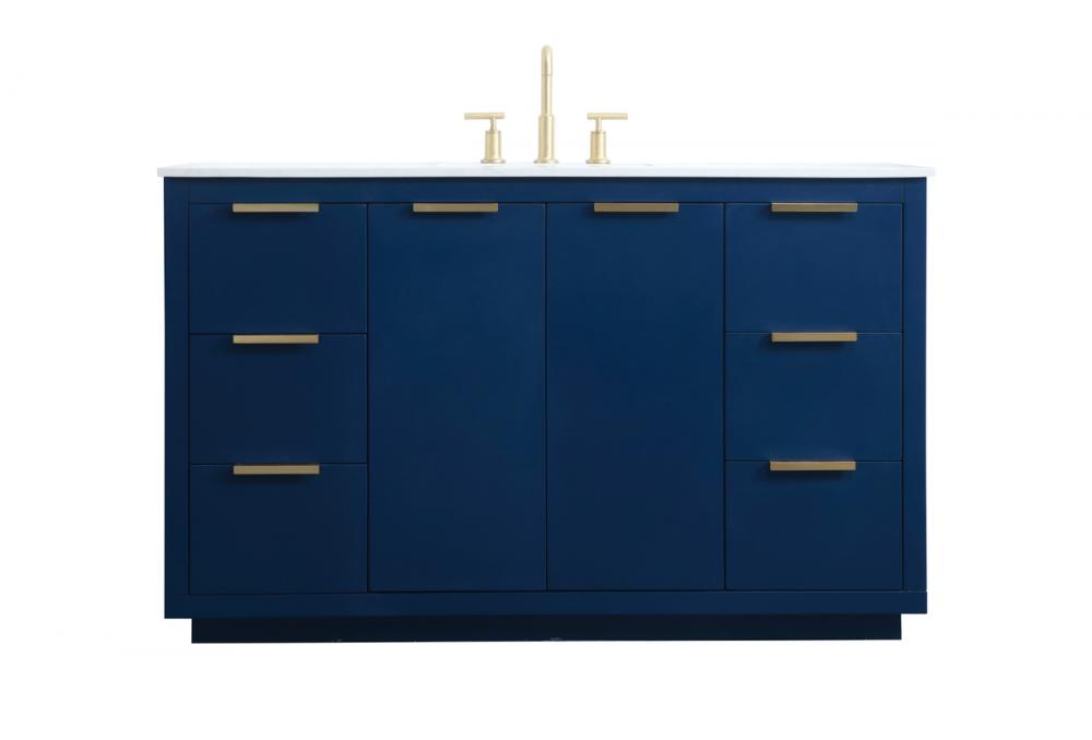 Blake Vanity Cabinet 6Dw2Dr 54x22x34 Blue