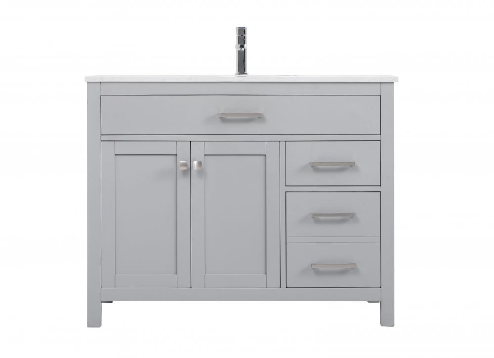 Vanity Cabinet 2dr 2dw W42"xD22"xH34" Grey