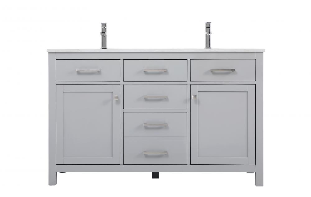 Vanity Cabinet 2dr 2dw W54"xD22"xH34" Grey