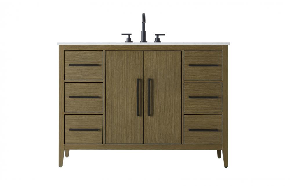 Vanity Cabinet 2Dr 6Dw 48x21.5x35 Chestnut Brown