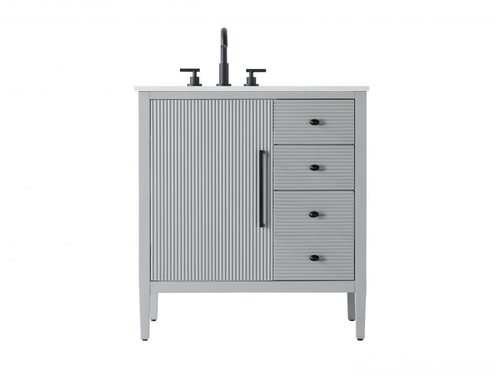 Vanity Cabinet 1Dr 3Dw 32x21.5x35 Grey