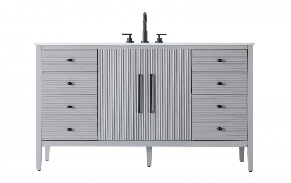 Vanity Cabinet 2Dr 6Dw 60x21.5x35 Grey