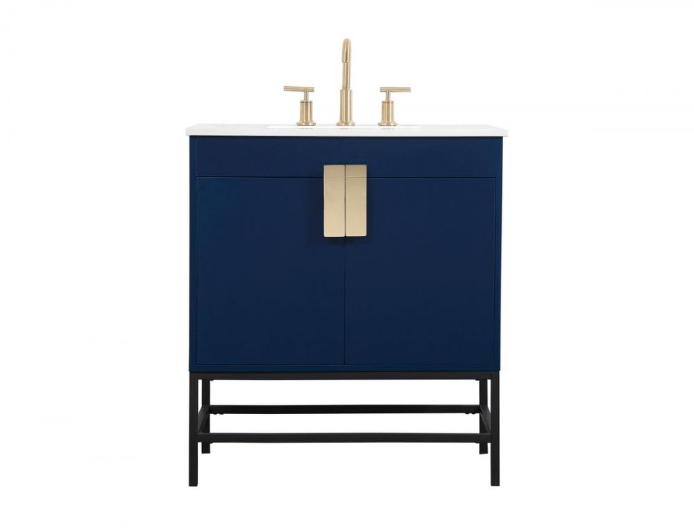 30 inch Single bathroom vanity in blue