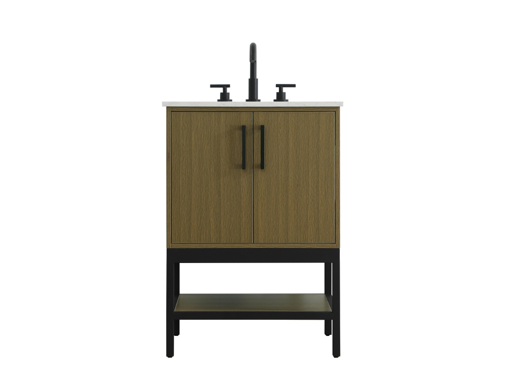 Vanity Cabinet 2Dr 24"x22"x34" Chestnut Brown