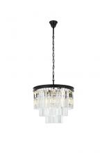 Elegant 1201D20MB/RC - Sydney 9 Light Matte Black Chandelier Clear Royal Cut Crystal