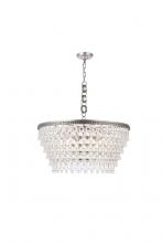 Elegant 1219D28AS/RC - Nordic 6 Light Antique Silver Chandelier Clear Royal Cut Crystal