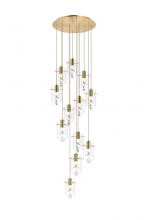 Elegant 5202D22G - Hana 12 Lights Gold Pendant