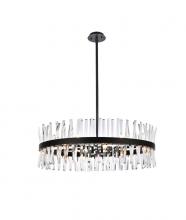 Elegant 6200D36BK - Serephina 36 inch crystal round chandelier light in black