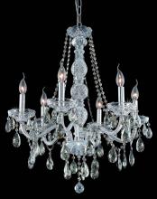 Elegant 7956D24C-GT/RC - Verona 6 Light Chrome Chandelier Golden Teak (Smoky) Royal Cut Crystal