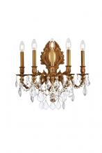 Elegant 9605W21FG/RC - Monarch 5 light French Gold Wall Sconce Clear Royal Cut Crystal