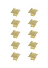 Elegant KB2025-GD-10PK - Cecil 1.3" Brushed Gold Square Knob Multipack (Set of 10)