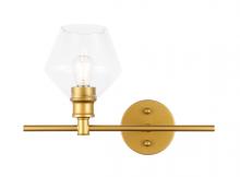 Elegant LD2300BR - Gene 1 Light Brass and Clear Glass Right Wall Sconce