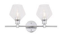 Elegant LD2312C - Gene 2 light Chrome and Clear glass Wall sconce