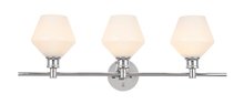 Elegant LD2317C - Gene 3 light Chrome and Frosted white glass Wall sconce