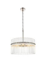 Elegant LD925D20PN - Paulina 20 inch Chandelier in Polished Nickel