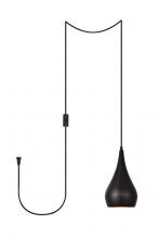 Elegant LDPG2001 - Nora 1 Light Black Plug-in Pendant